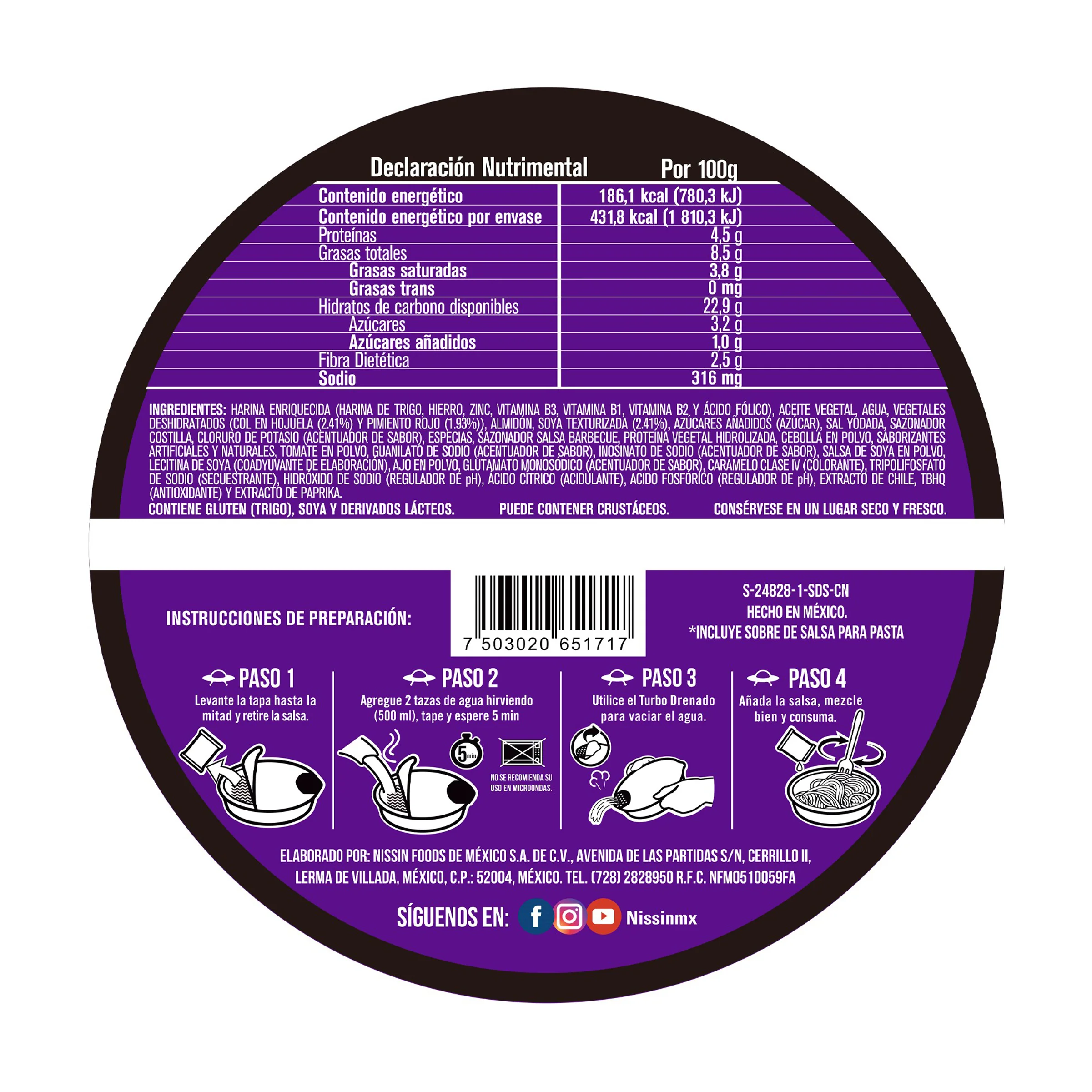 Sopa Nissin Ufo Spicy Korean Bbq 105 G - Image 3