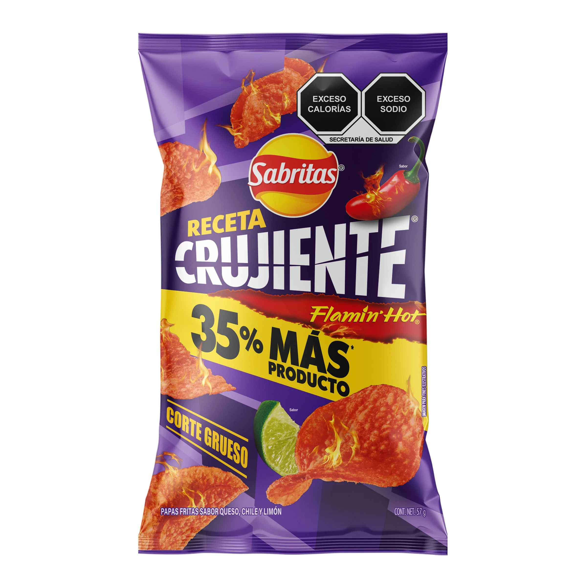 Papas Sabritas Receta Crujiente Flamin Hot 57