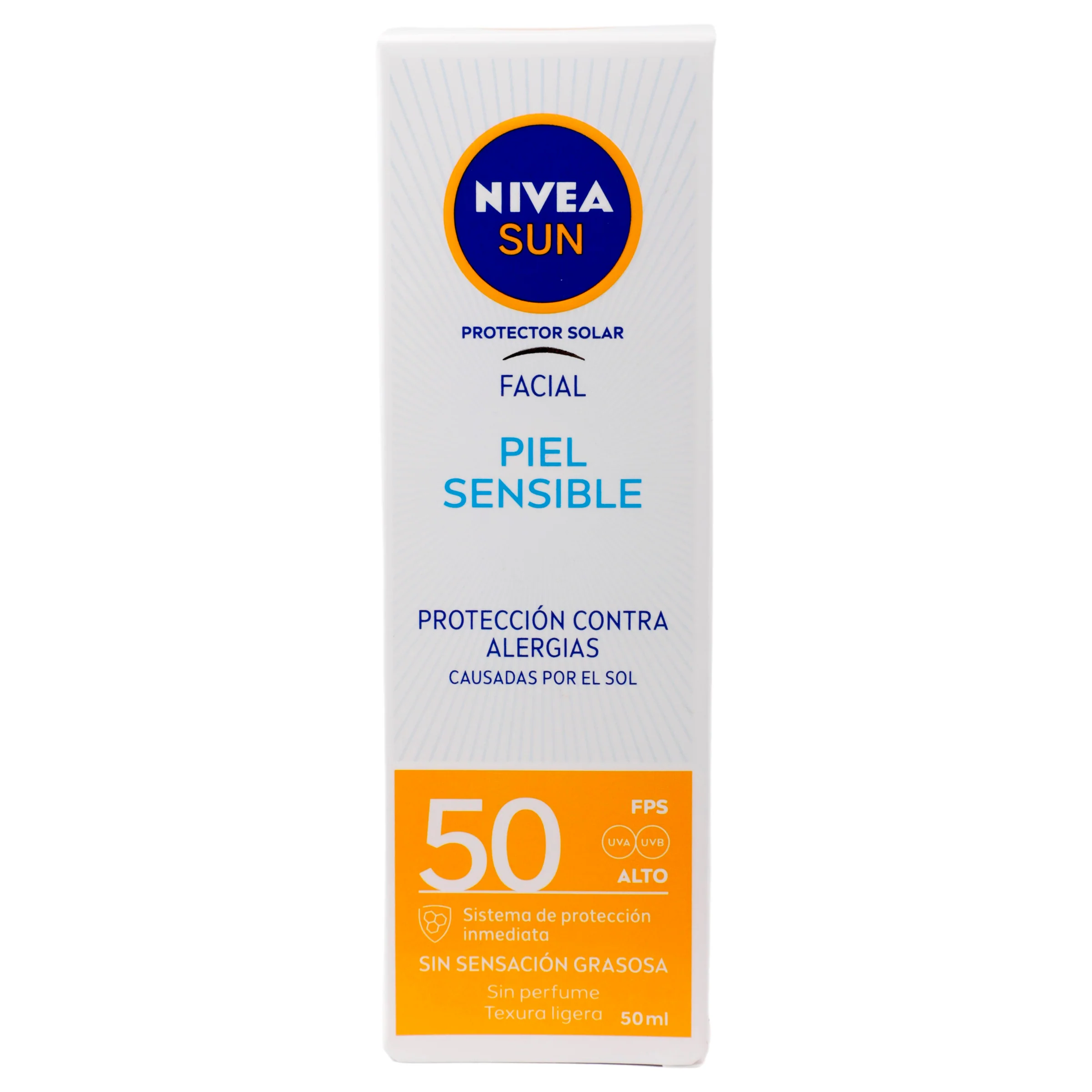 Bloqueador Nivea Sun Facial Fps 50 Piel Sensible 50 Ml