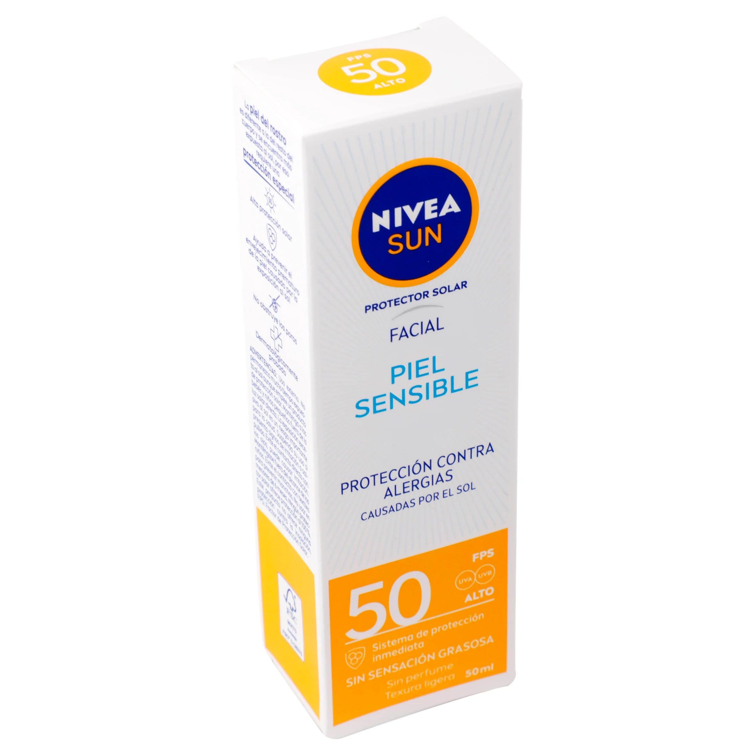 Bloqueador Nivea Sun Facial Fps 50 Piel Sensible 50 Ml - Image 2