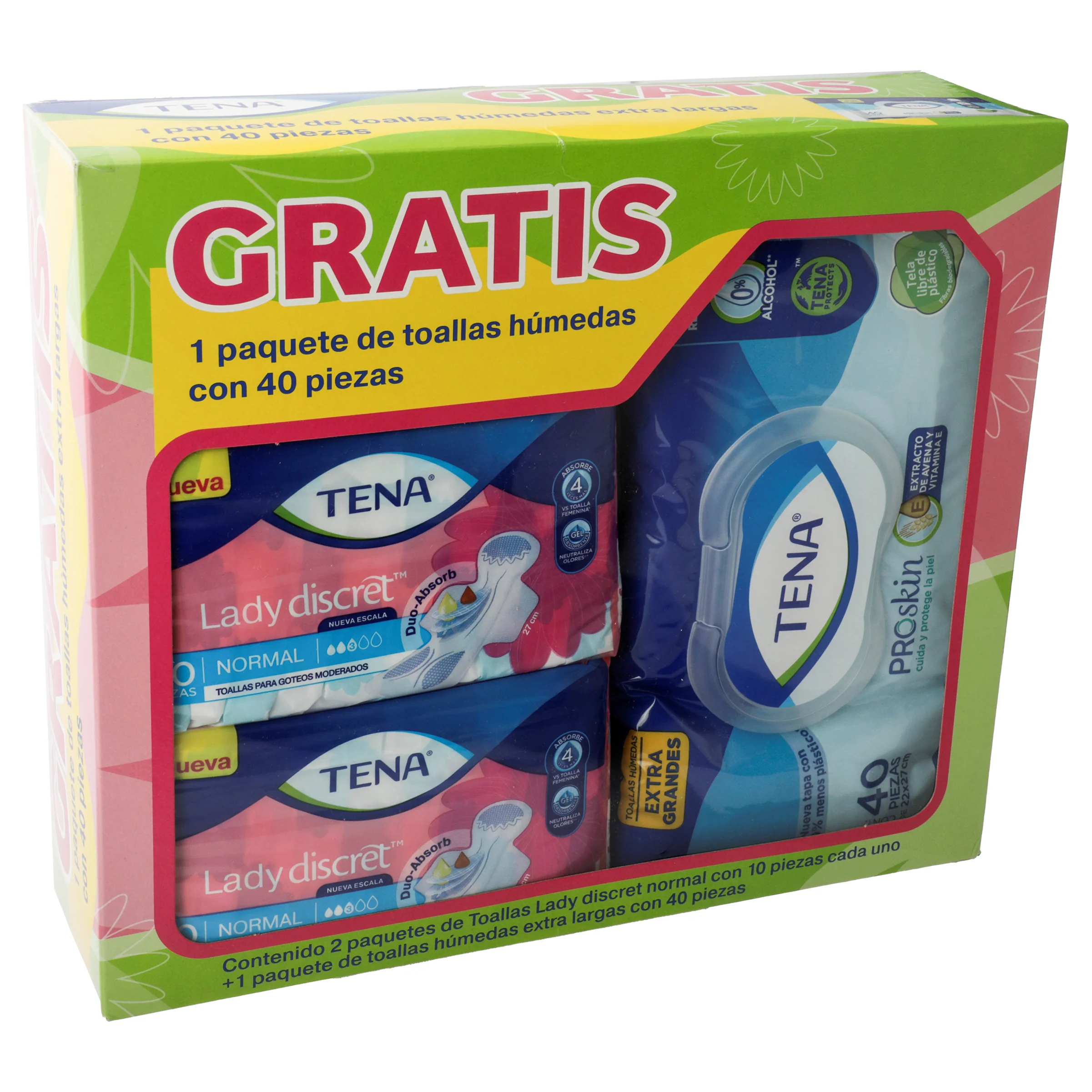 Toallas Sanitarias Tena Lady Con 10 Duo+ Toallitas Humedas - Image 2
