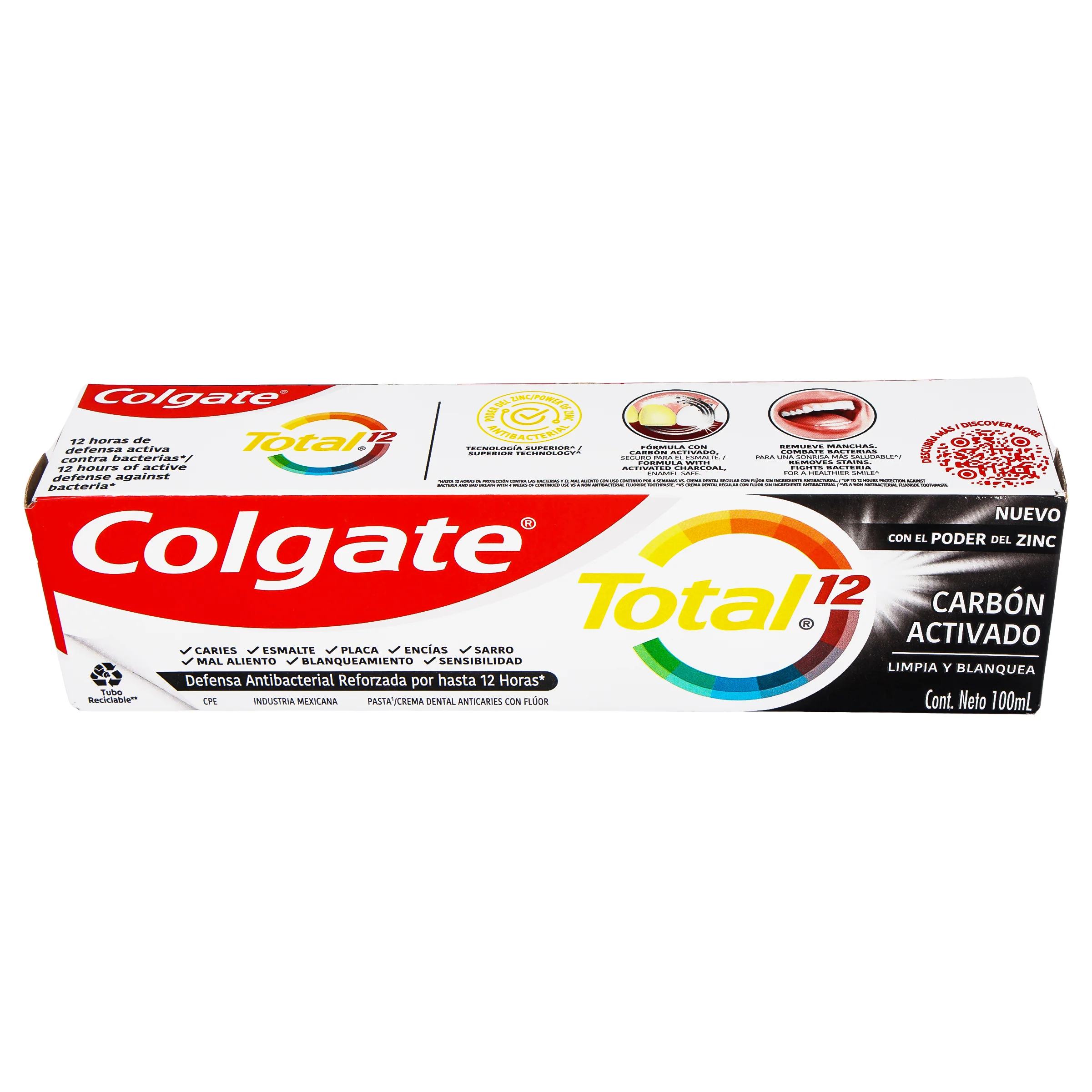 Crema Dental Colgate Total 12 Carbon Activado 100 Ml - Image 3