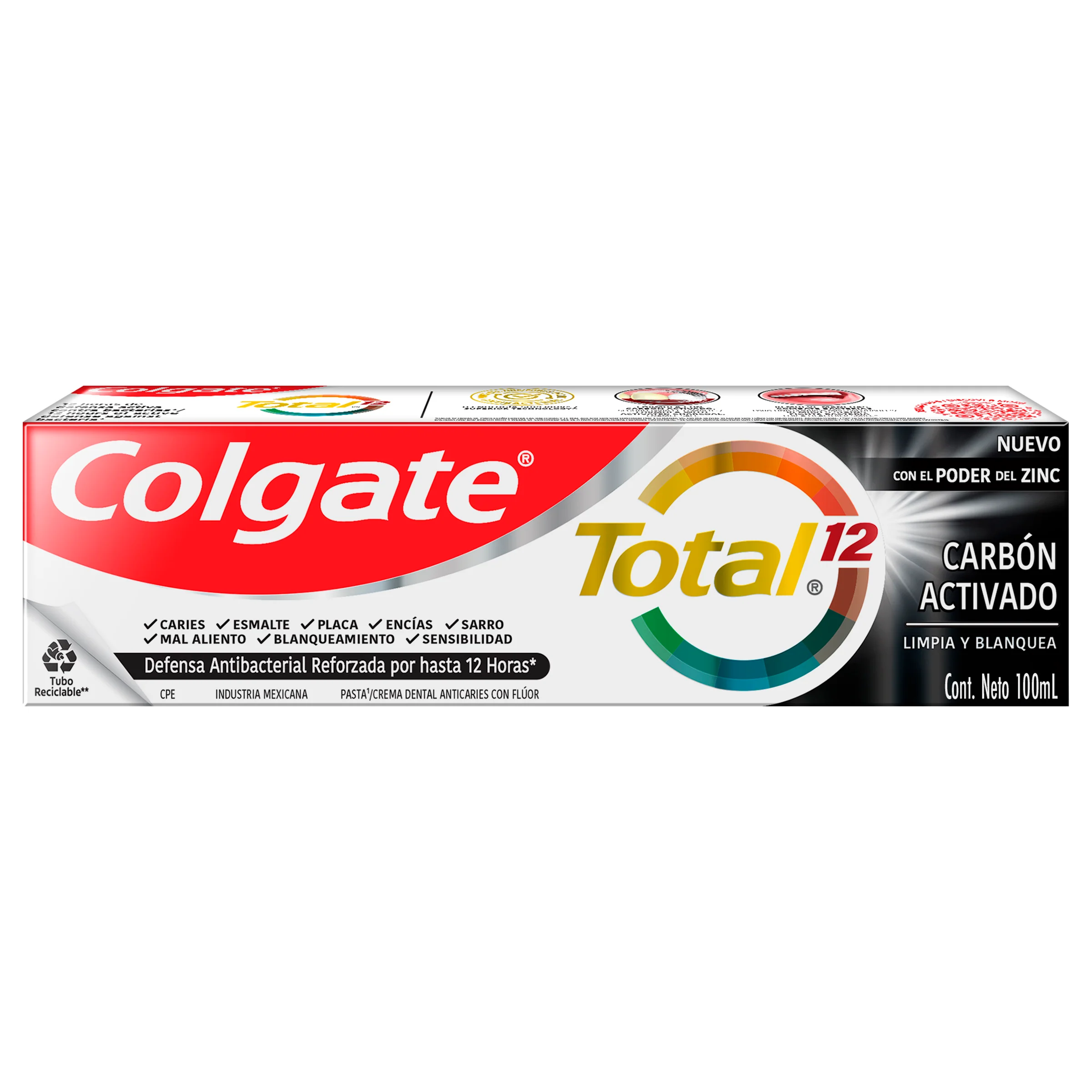 Crema Dental Colgate Total 12 Carbon Activado 100 Ml - Image 4