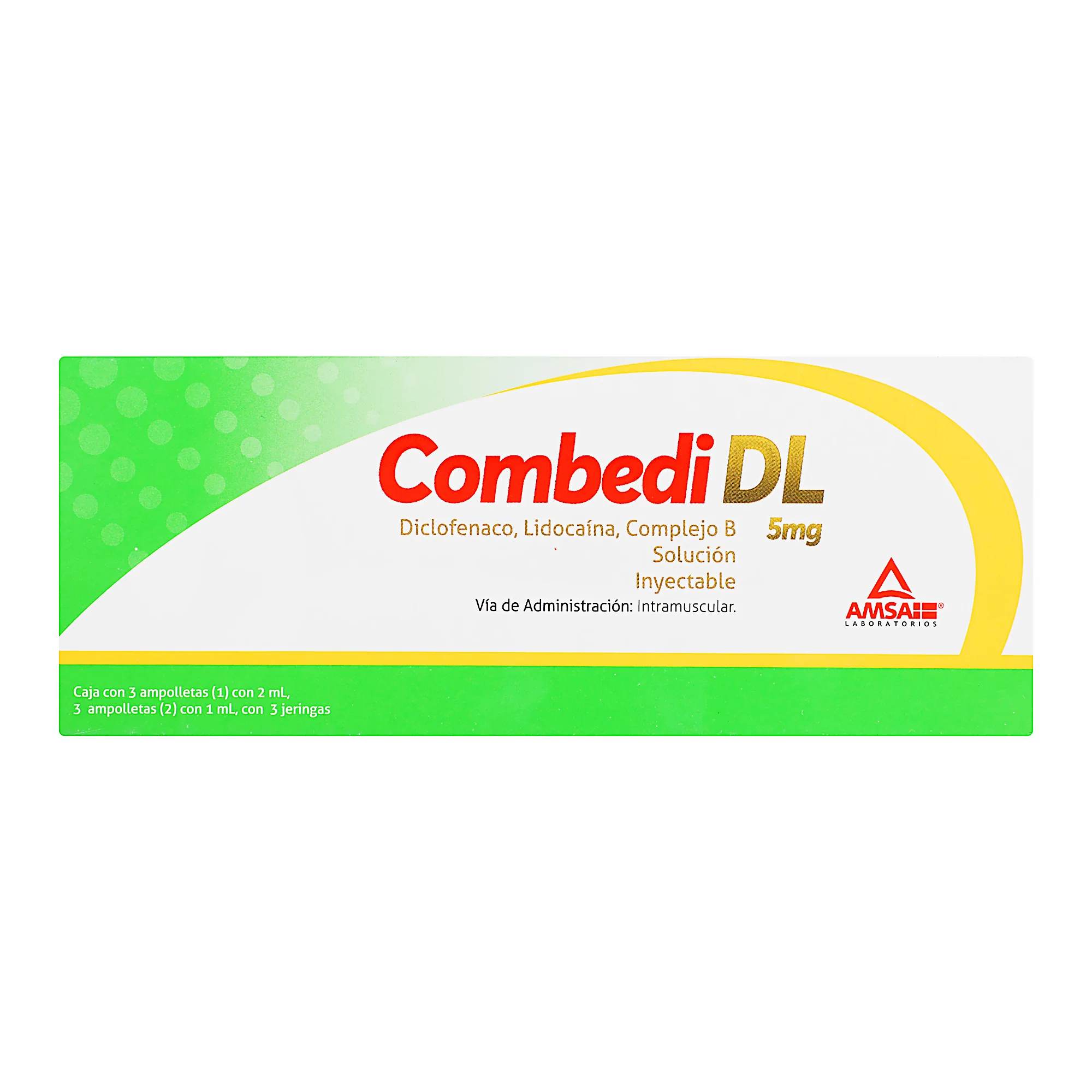Combedi Dl (Diclofenaco/Lidocaina/Complejo B) 5 Mg Con 3 Ampolletas - Image 4