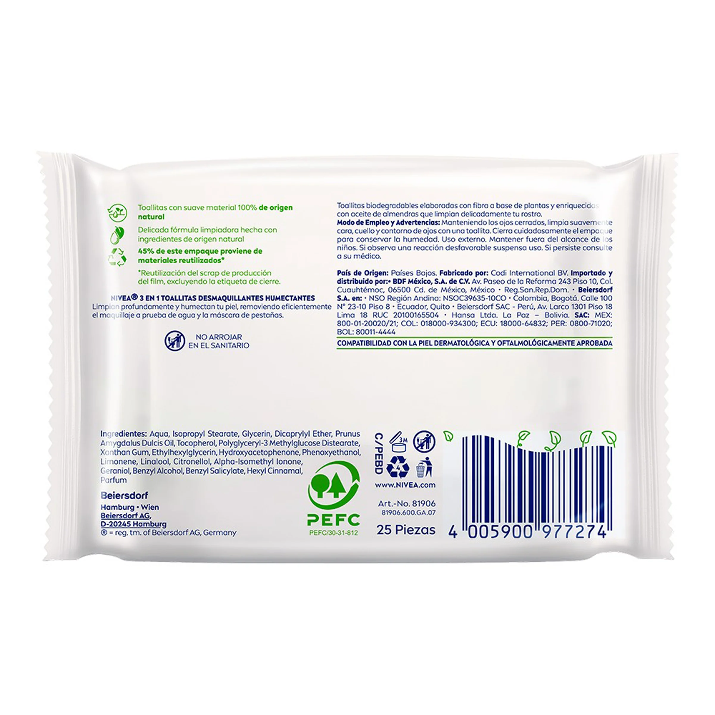 Toallitas Desmaquillantes Nivea 3 En 1 Piel Seca Con 25 Piezas - Image 2