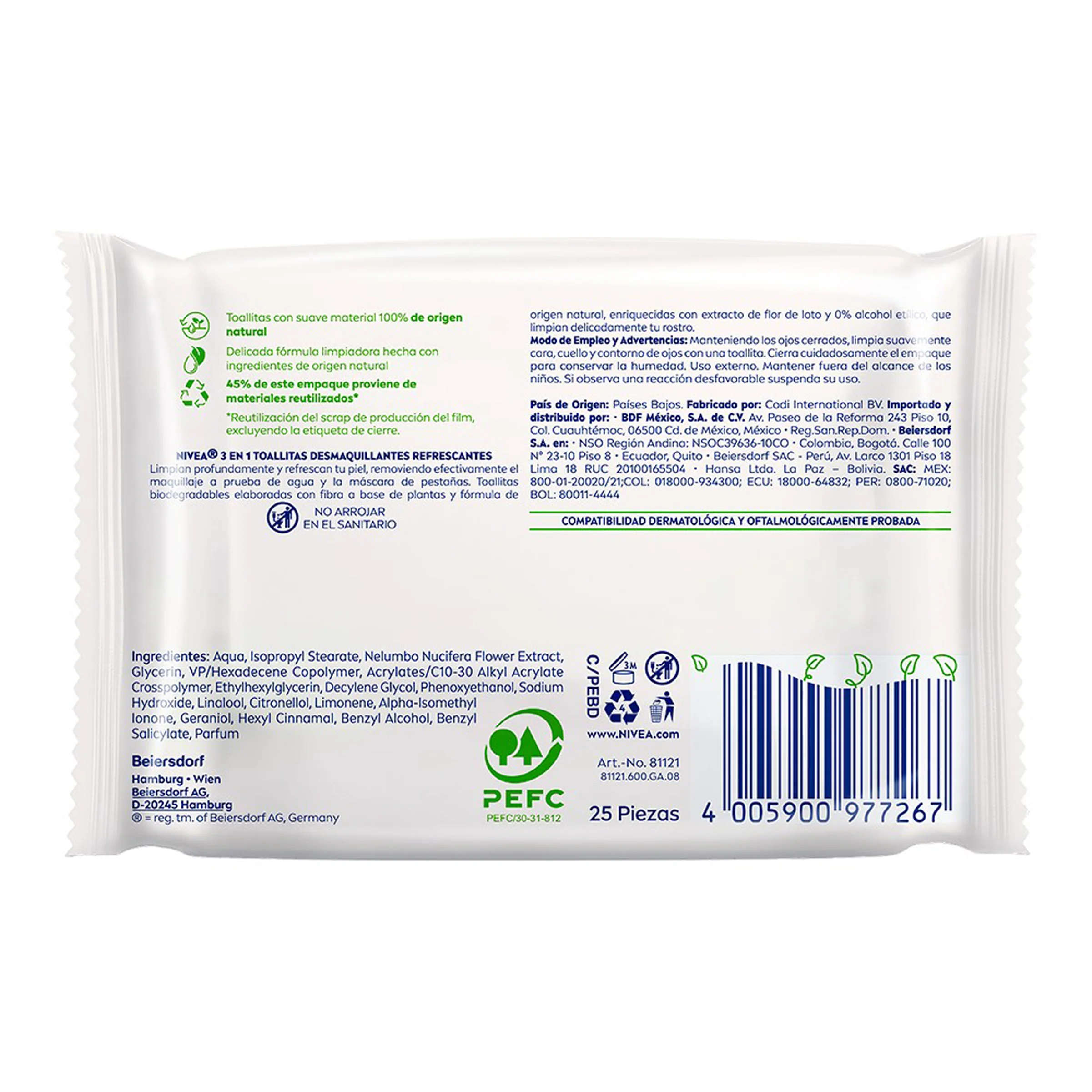 Toallitas Desmaquillantes Nivea 3 En 1 Piel Normal Con 25 Piezas - Image 2