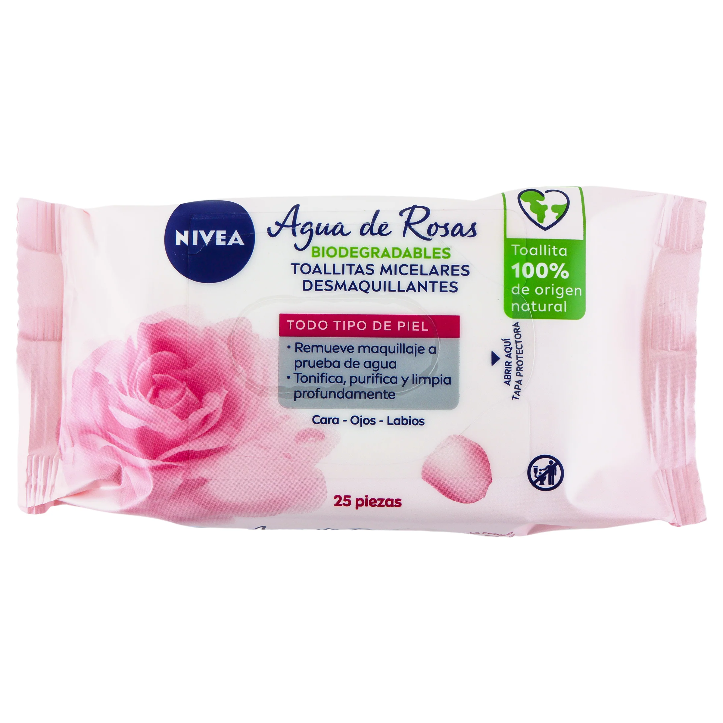 Toallitas Micelar Desmaquillantes Nivea Agua Rosas Con 25 Piezas