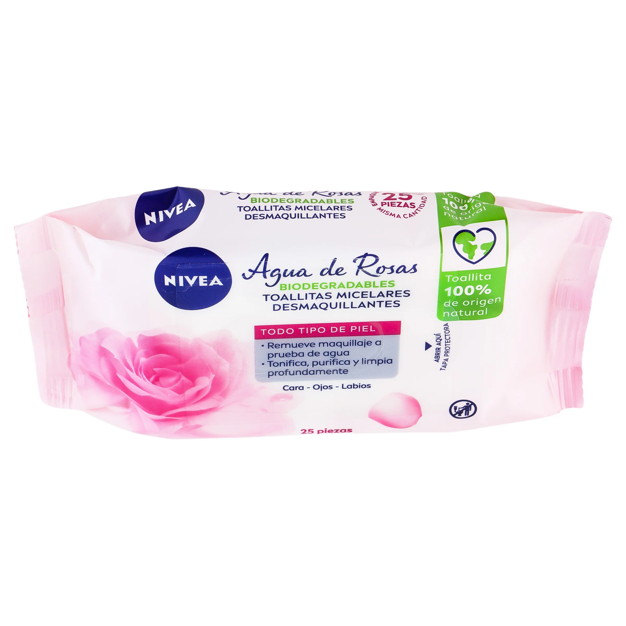 Toallitas Micelar Desmaquillantes Nivea Agua Rosas Con 25 Piezas - Image 3