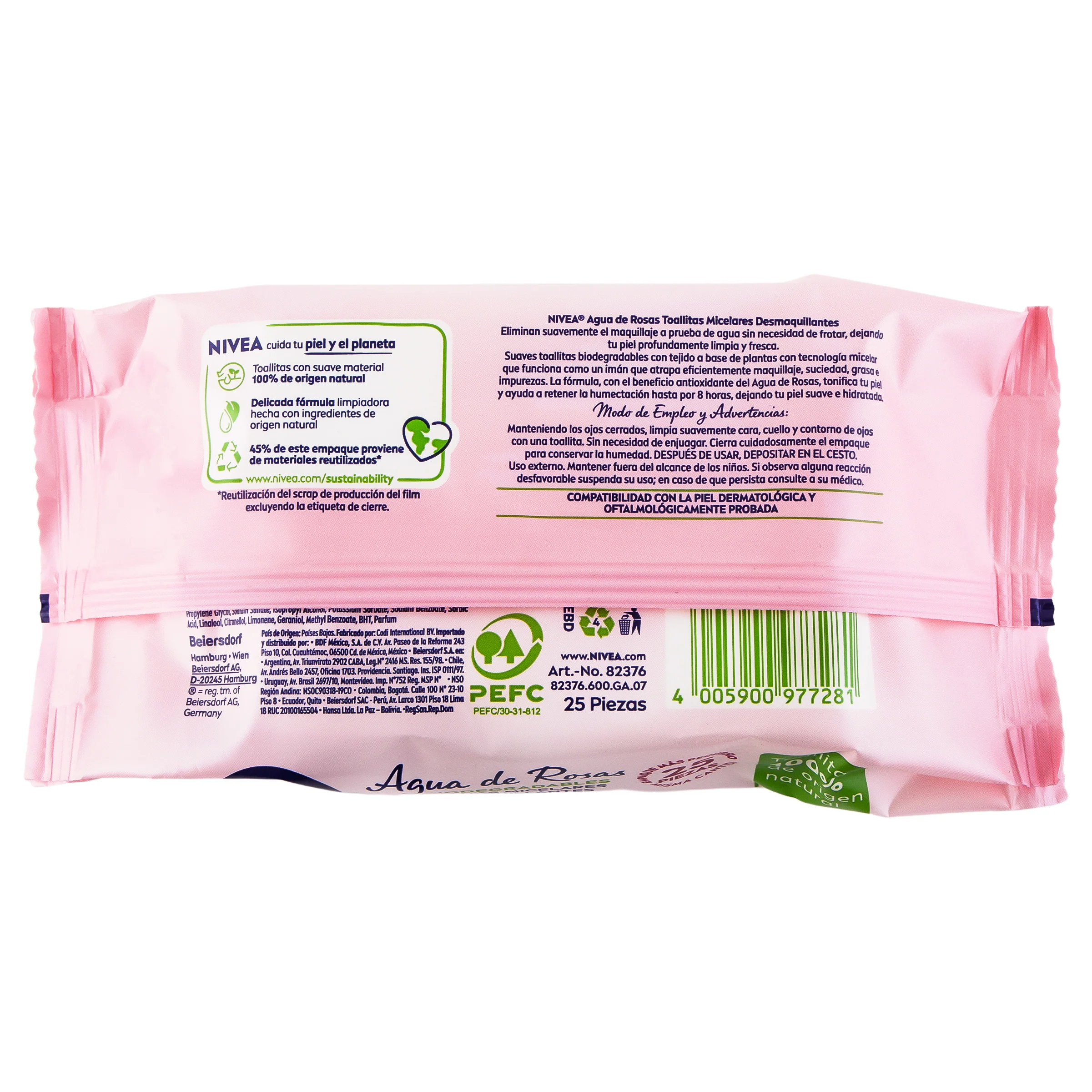 Toallitas Micelar Desmaquillantes Nivea Agua Rosas Con 25 Piezas - Image 7