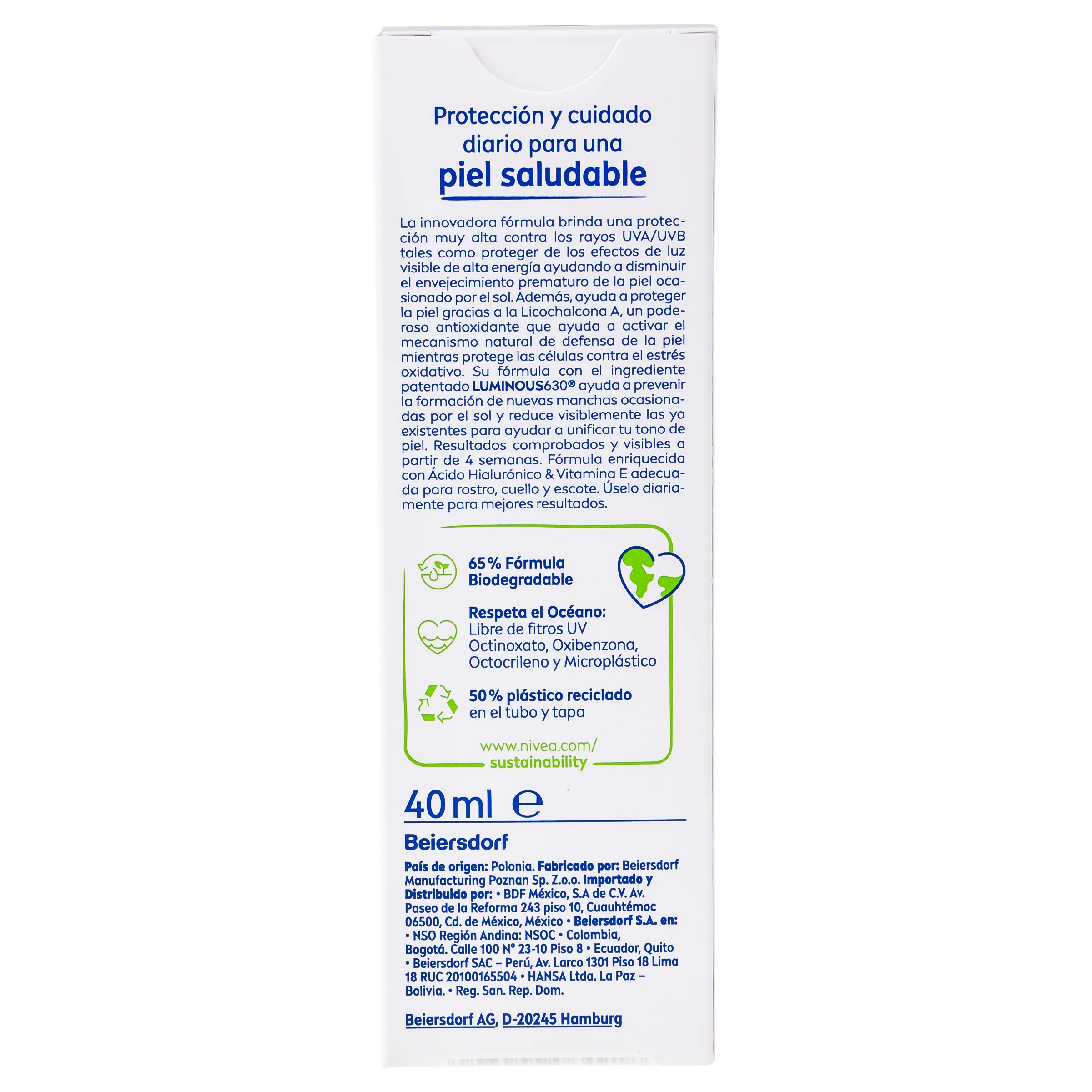Bloqueador Nivea Sun Control De Manchas Luminous 630 Fps 50 40 Ml - Image 7
