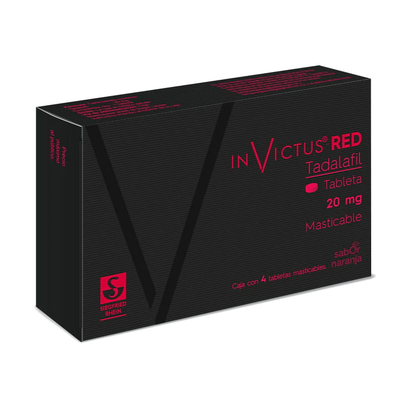 Invictus Red 20 Mg - Caja Con 4 Tabletas Masticables (Tadalafil) - Image 2