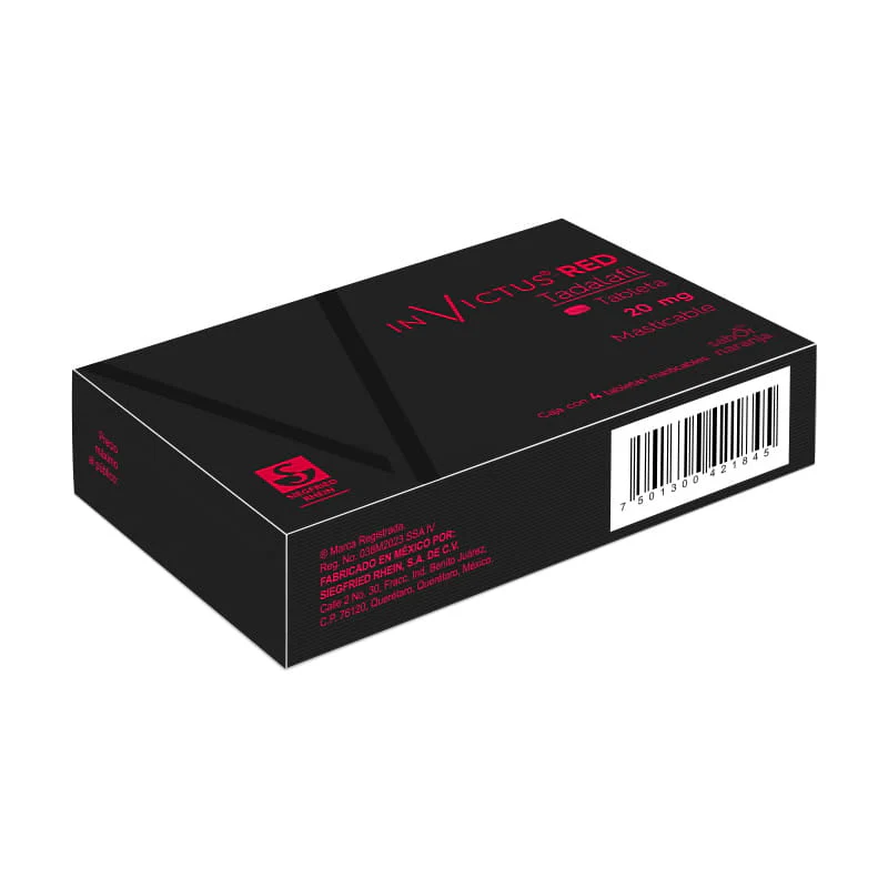 Invictus Red 20 Mg - Caja Con 4 Tabletas Masticables (Tadalafil) - Image 3