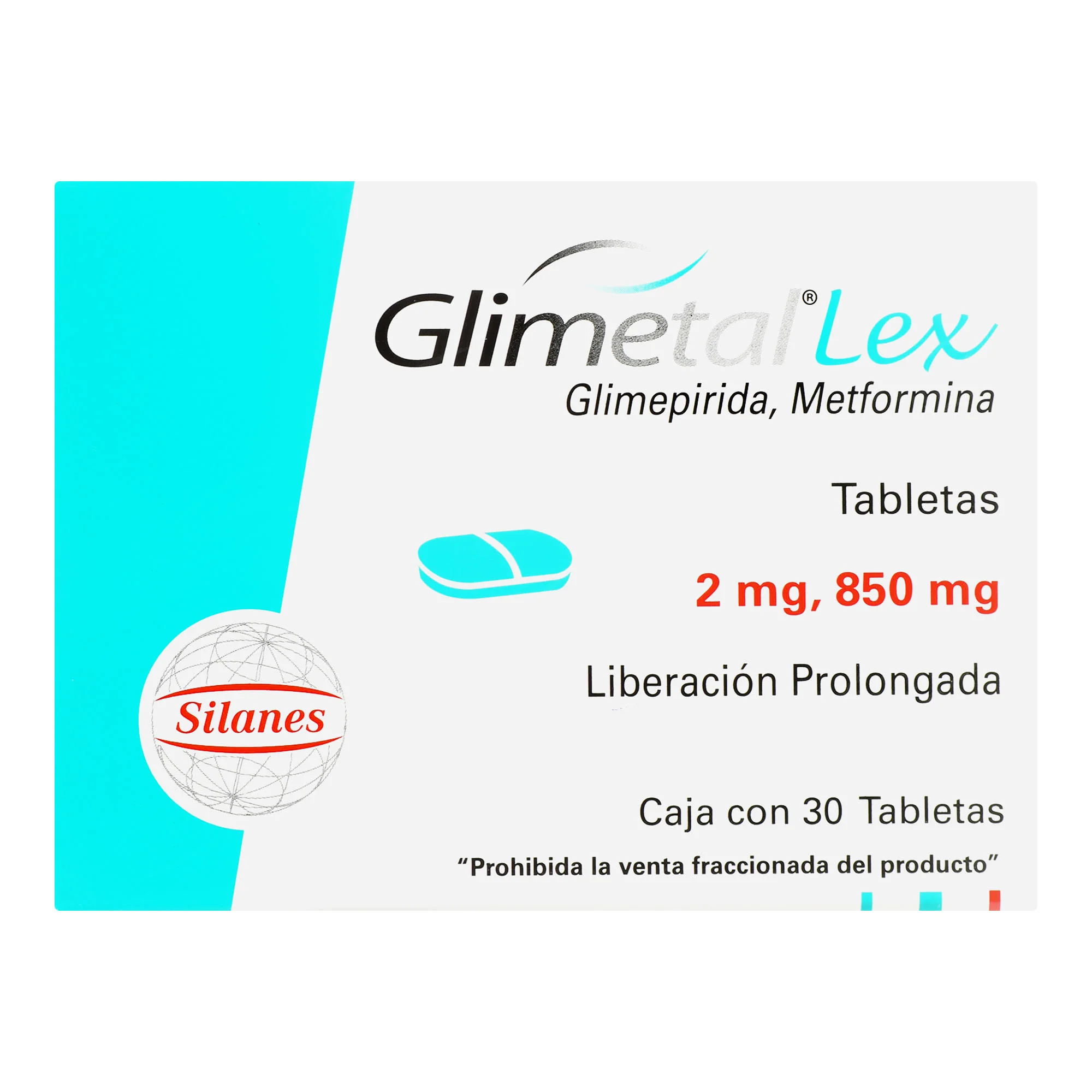 Glimetal-Lex 850/2 Mg Con 30 Tabletas