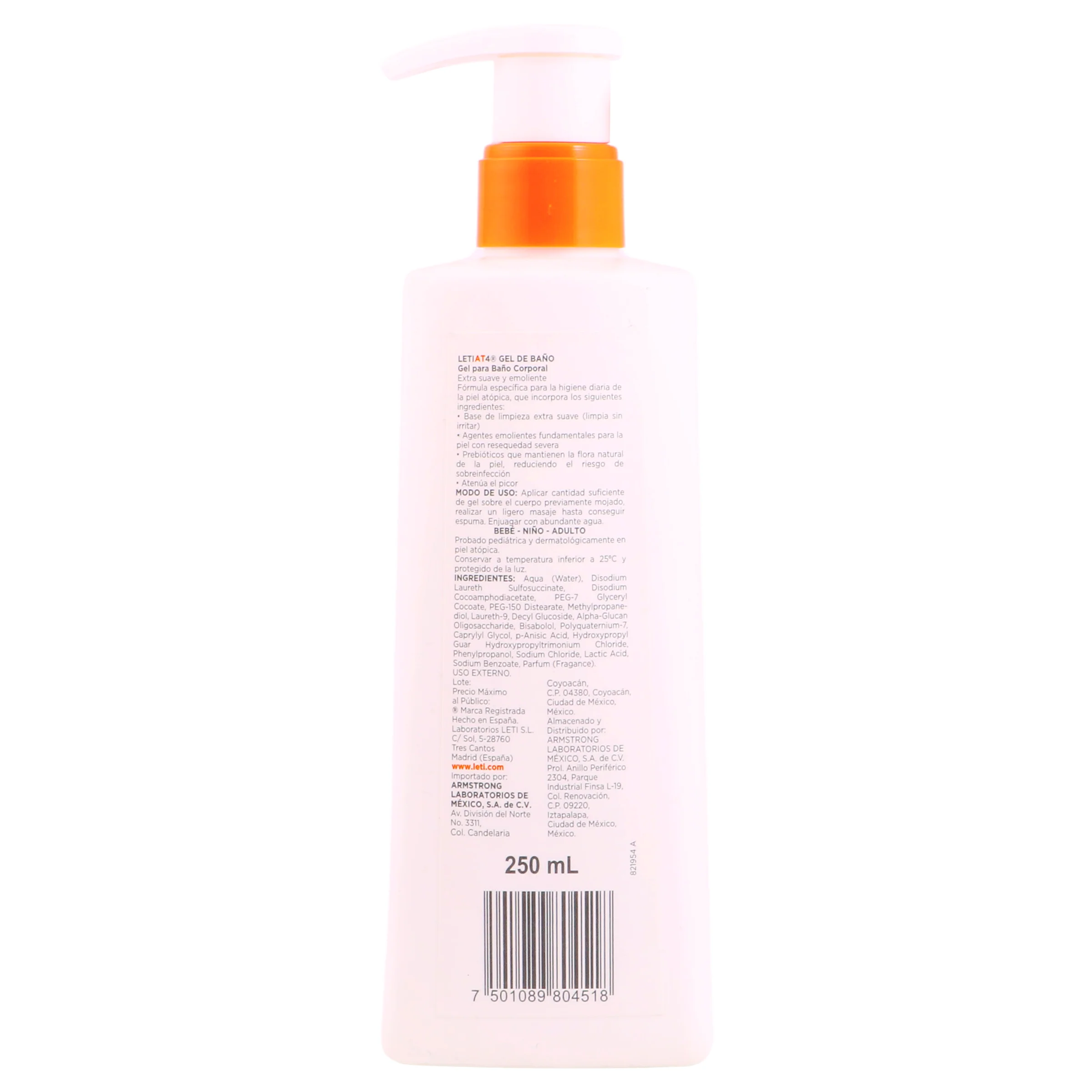Letiat4 Atopic Skin Gel De Baño Dermo 250 Ml - Image 7