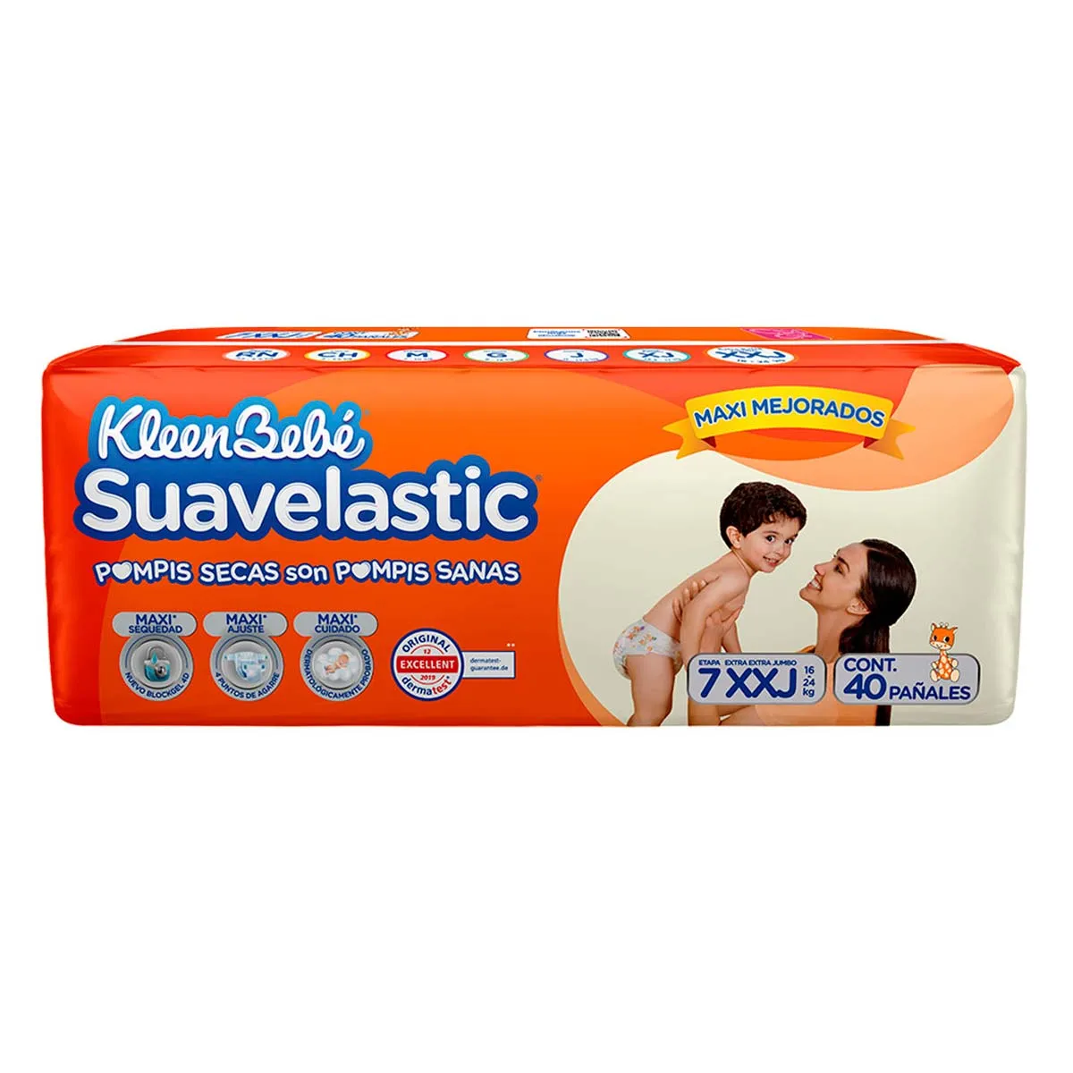 Pañal Kbb Suavelastic Extra Jumbo Etapa 7 Con 40 Piezas