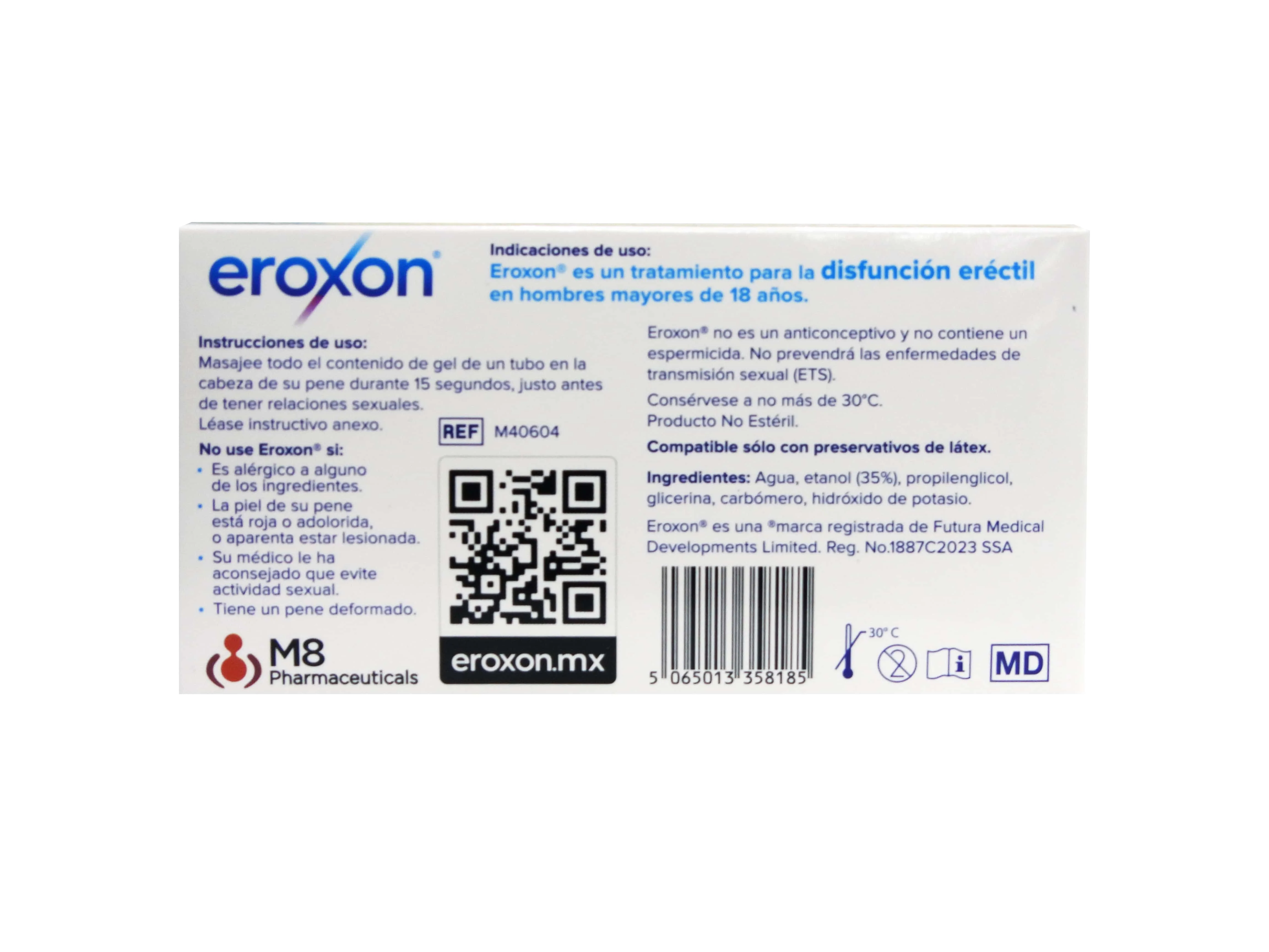 Eroxon 300 Mg Gel Disfuncion Erectil Con 4 Tubos - Image 2