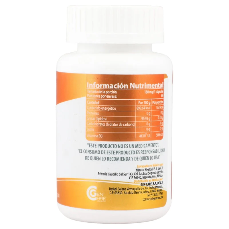 Vitamina D3 Suplemento Alimenticio Con 60 Capsulas Allnature