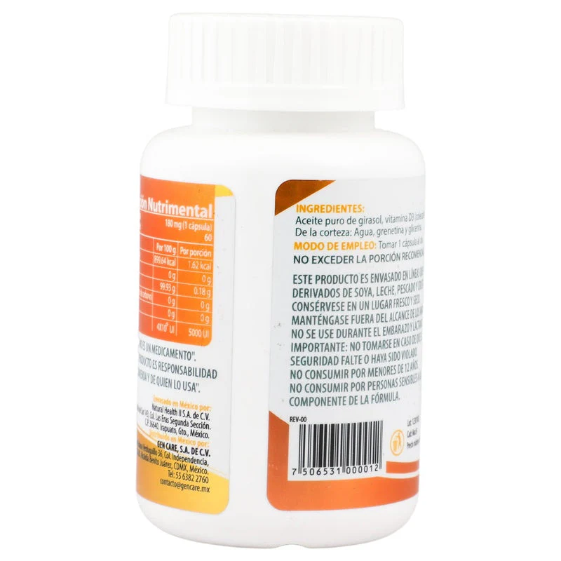 Vitamina D3 Suplemento Alimenticio Con 60 Capsulas Allnature - Image 4