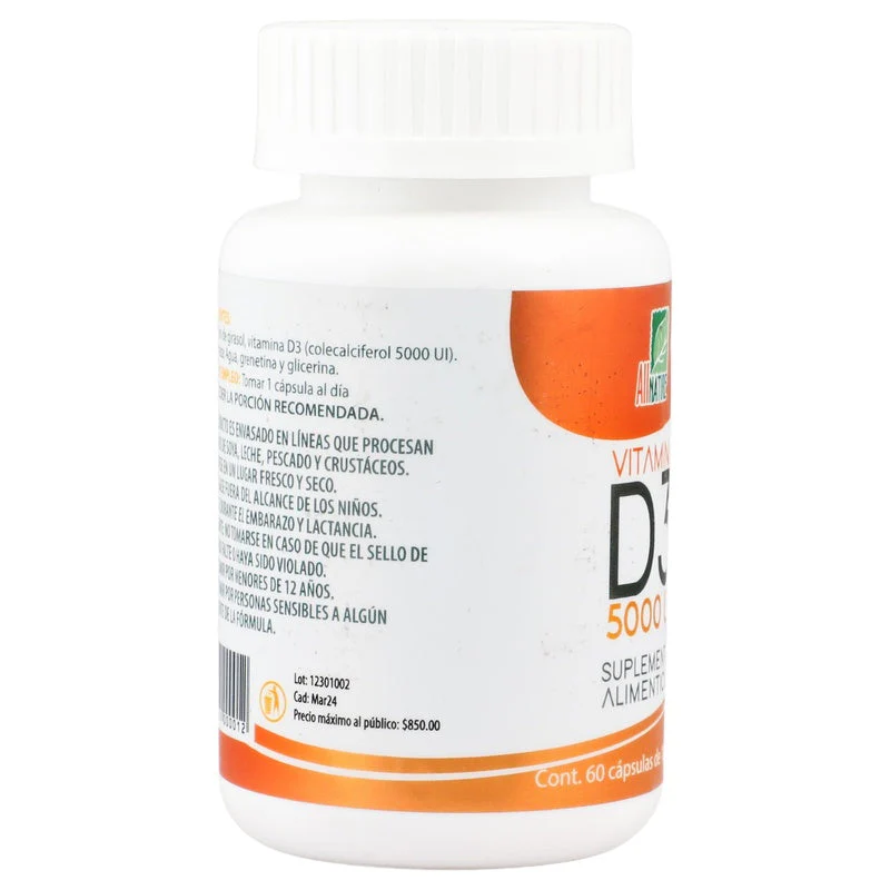 Vitamina D3 Suplemento Alimenticio Con 60 Capsulas Allnature - Image 5