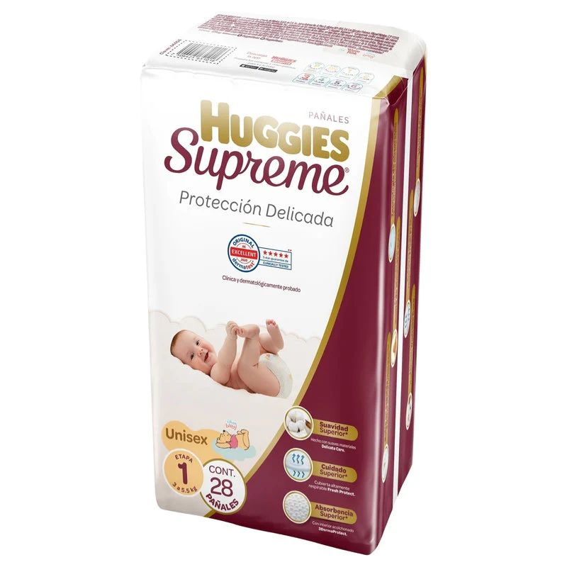 Pañal Huggies Supreme Etapa 1 Unisex Con 28