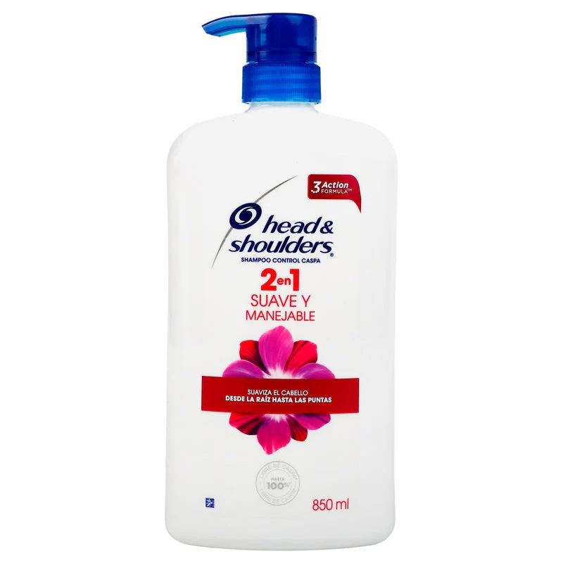 Shampoo Head & Shoulders 2 En 1 Suave Y Manejable 850 Ml - Image 5