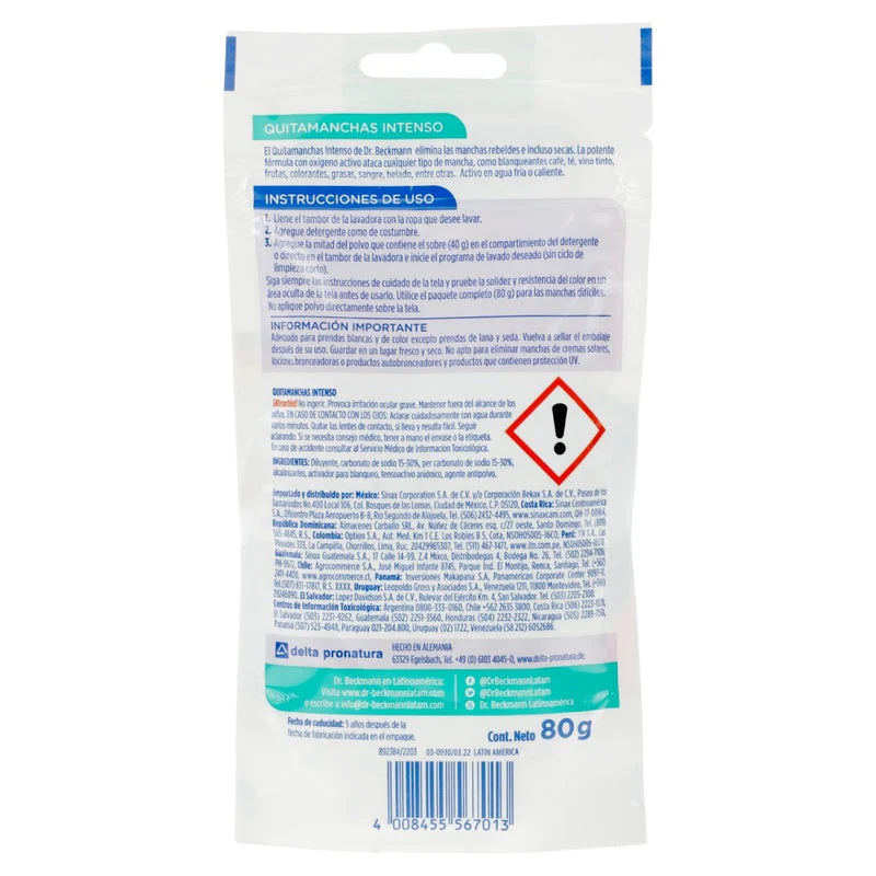 Limpiador Dr Beckman Quitamanchas Intenso Para Ropa 80 G - Image 6