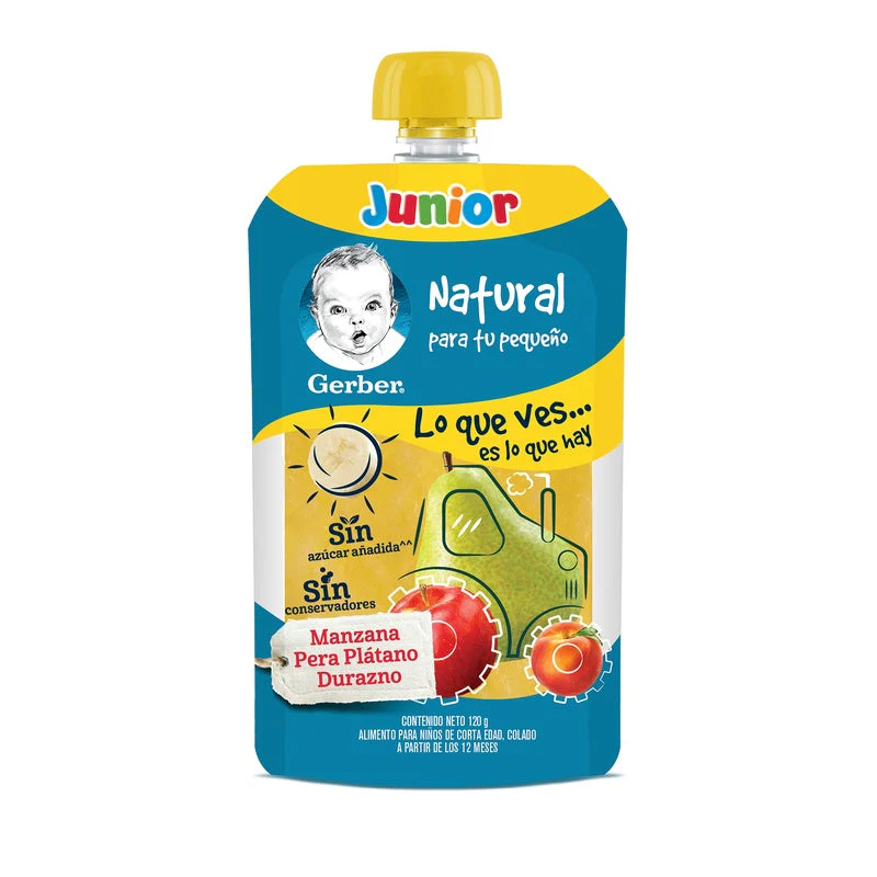 Gerber Flexipack Jr Manzana-Pera-Platano-Durazno120 G - Image 6