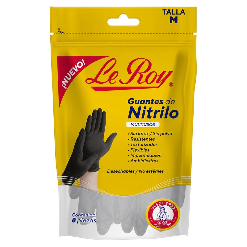 Guante Le Roy Nitrilo Multiusos Mediano Con 8 Piezas - Image 2
