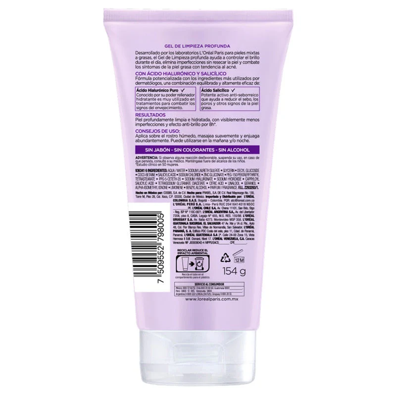 Gel Limpieza Profunda Anti-Brillo Revitalift Loreal 150 Ml - Image 2