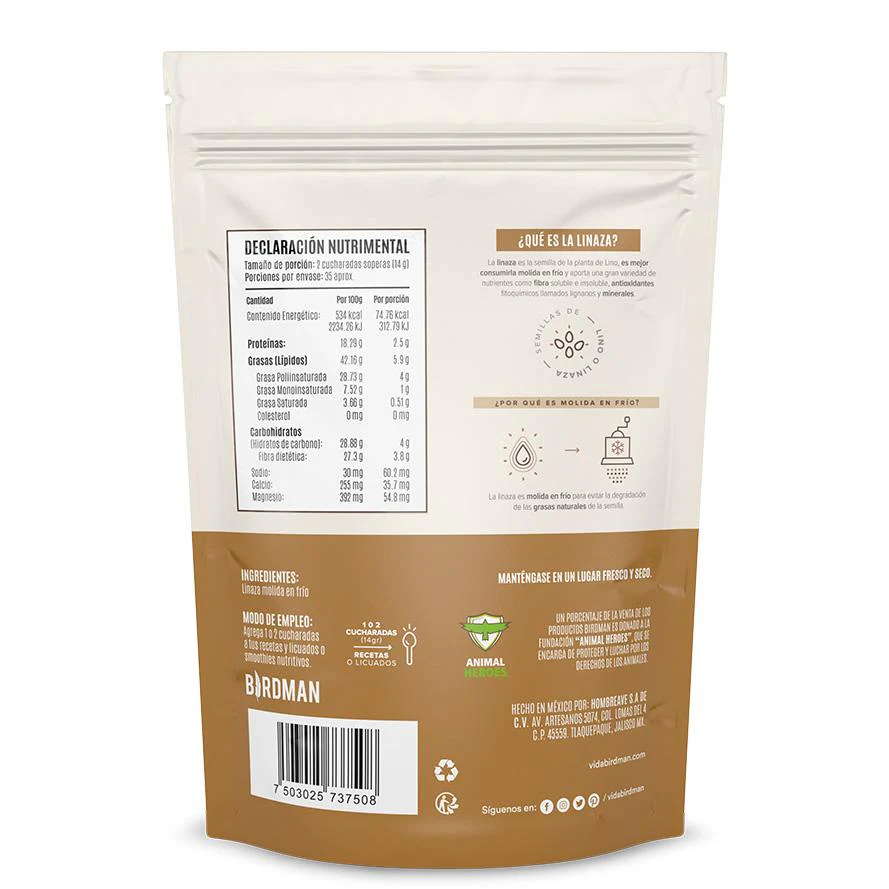 Linaza Molida En Frio 500 G Birdman - Image 2