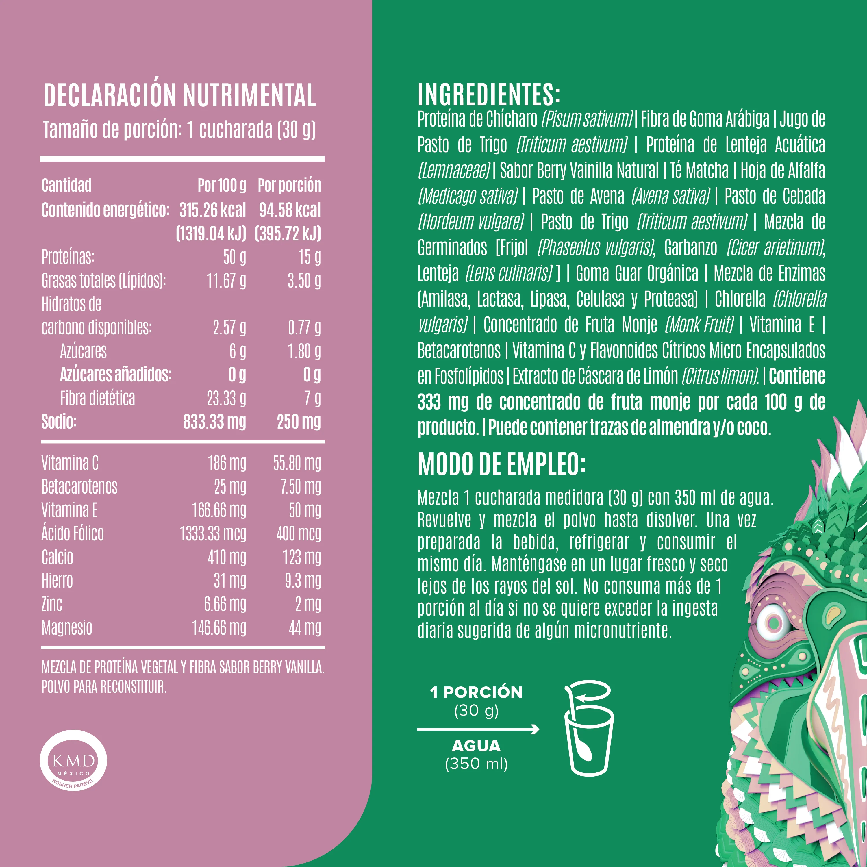 Parrot Proteina Berry Vainilla 210 G Birdman - Image 2