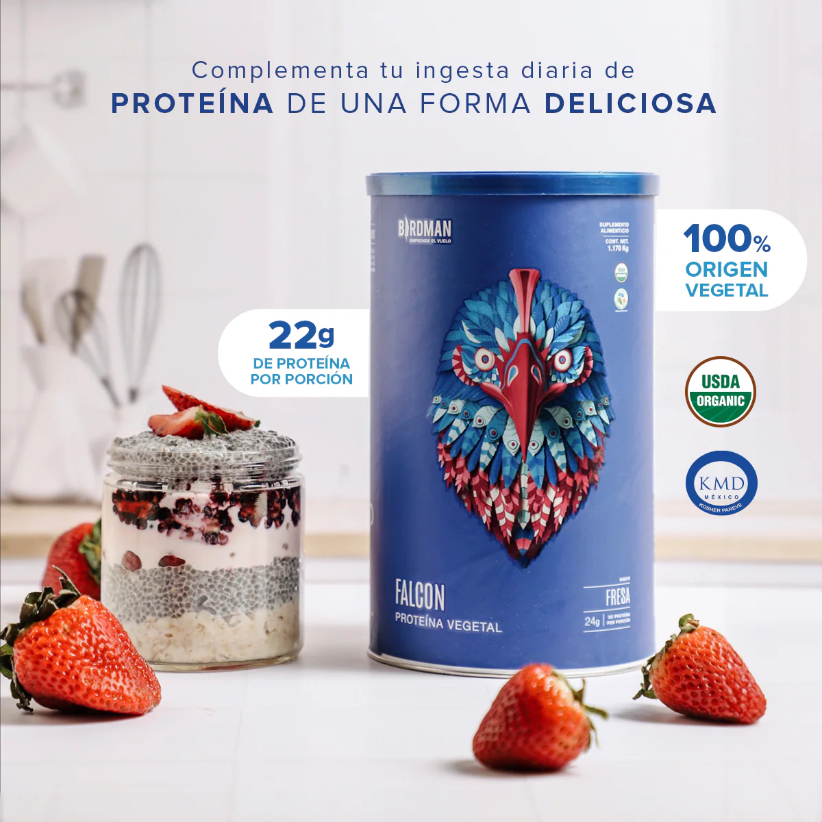 Falcon Proteina Fresa 510 G Birdman - Image 4