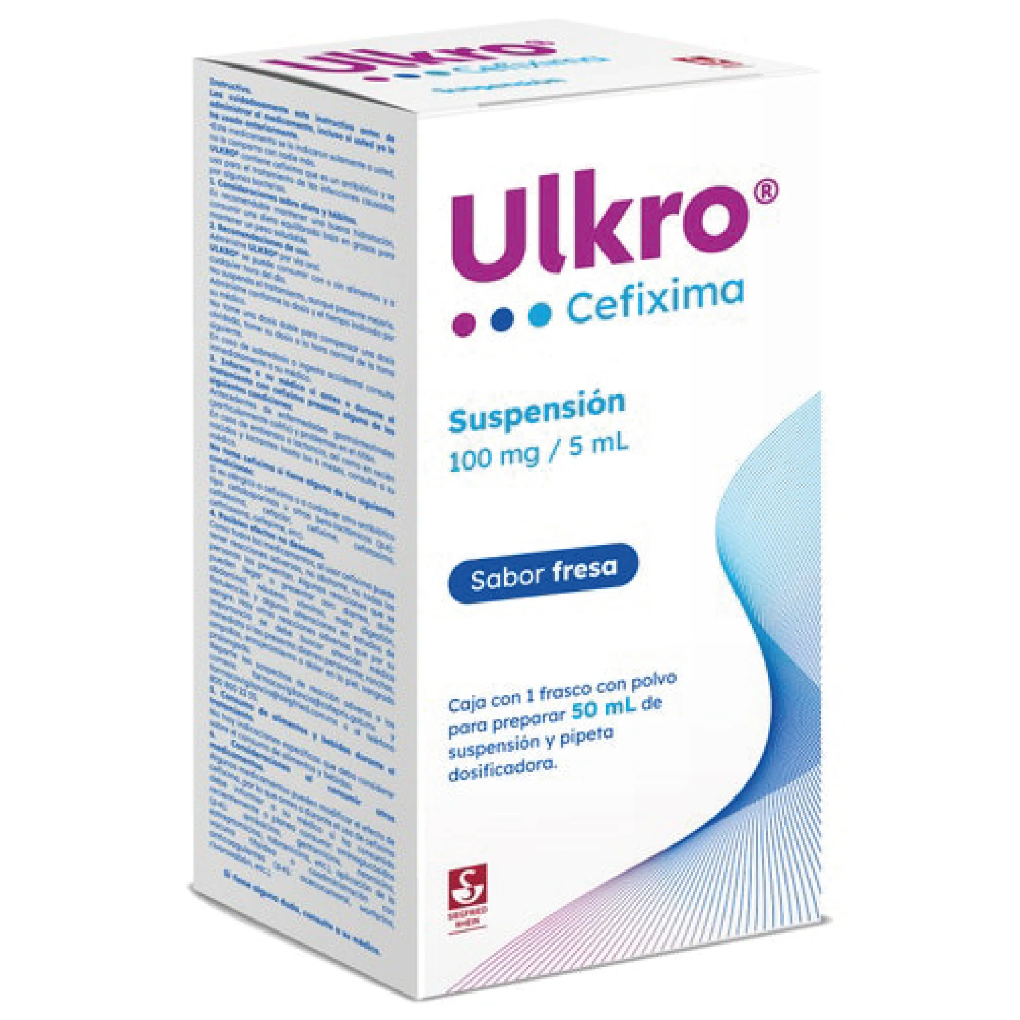Ulkro 100 Mg / 5 Ml - Frasco Con Polvo Para Suspensión 50 Ml (Cefixima)