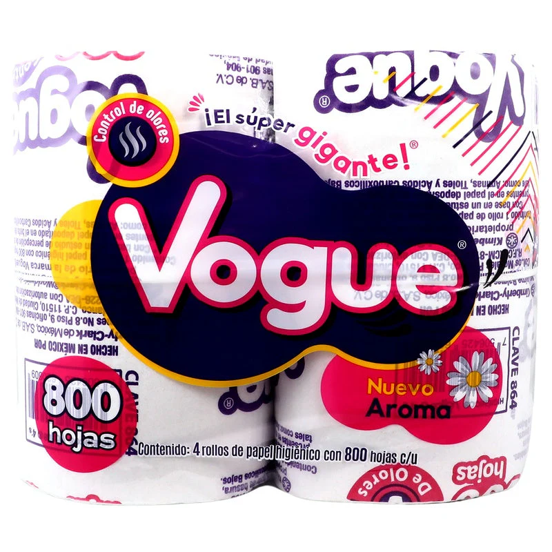 Papel Vogue Gigante Manzanilla 800 Hojas Con 4 Rollos - Image 5