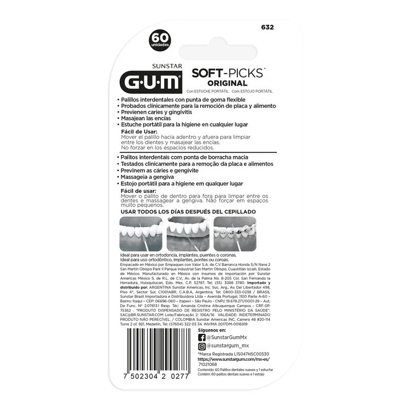 Palillos Gum Soft-Picks Original Con 60 Piezas - Image 2