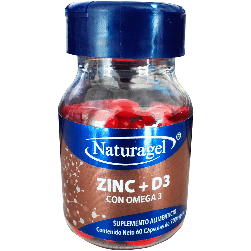 Zinc +Vitamina D3 Con Omega 3 700 Mg Con 60 Capsulas