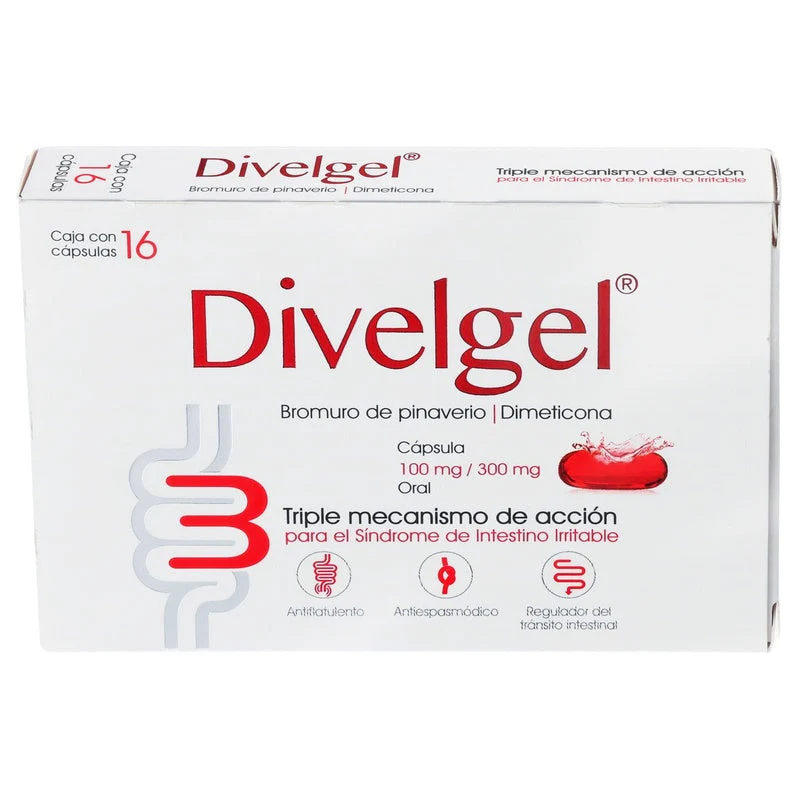 Divelgel (Bromuro De Pinaverio/Dimeticona 100/300 Con 16 Capsulas - Image 5