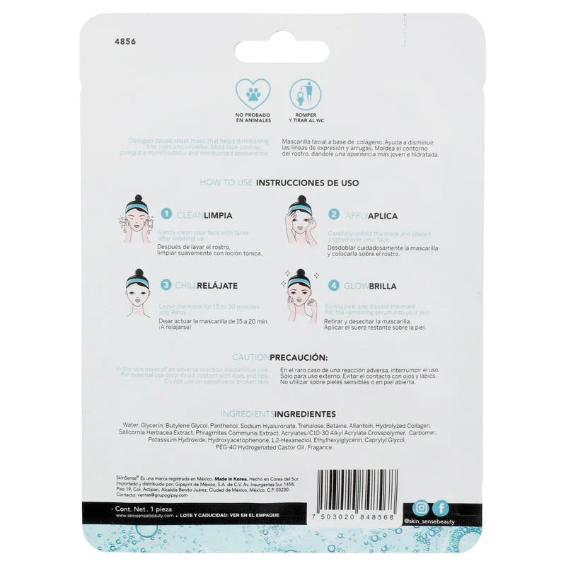 Mascarilla Facial Skin Sense Tela Colageno 25 G