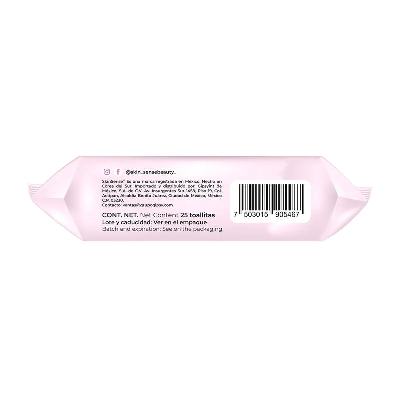 Toallitas Desmaquillantes Skin Sense Agua Rosa Con 25 - Image 3