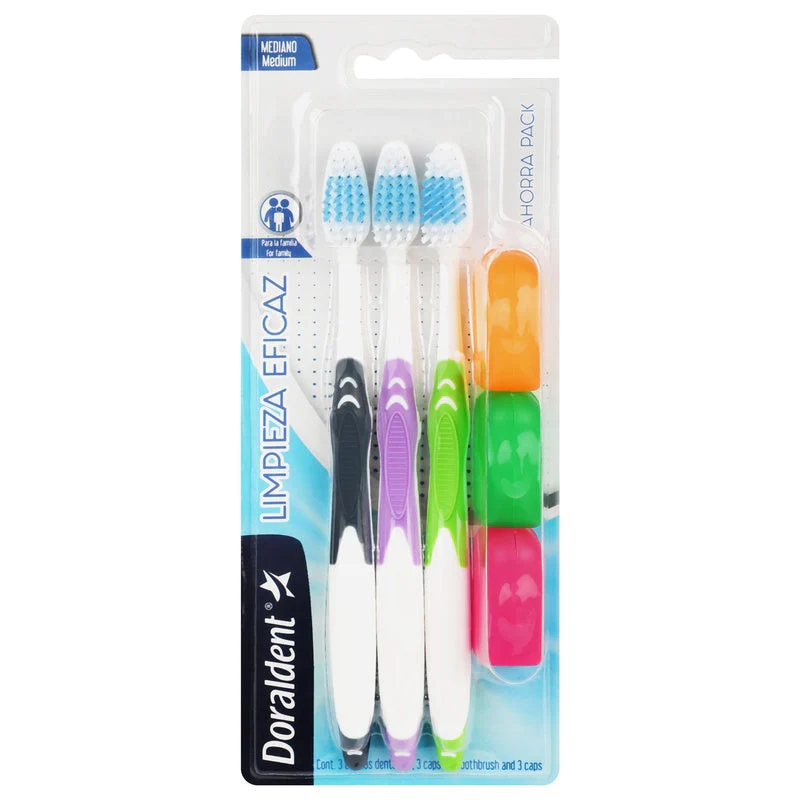 Cepillo Dental Dorald Limpiador Eficiente Mediano Con 3 Piezas - Image 2