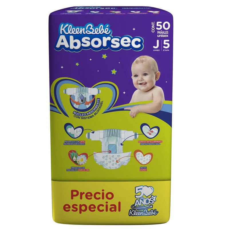 Pañal Absorsec Con 50 Piezas Jumbo - Image 4