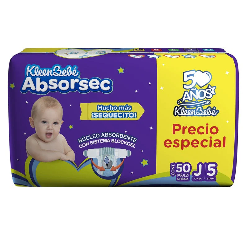 Pañal Absorsec Con 50 Piezas Jumbo - Image 5