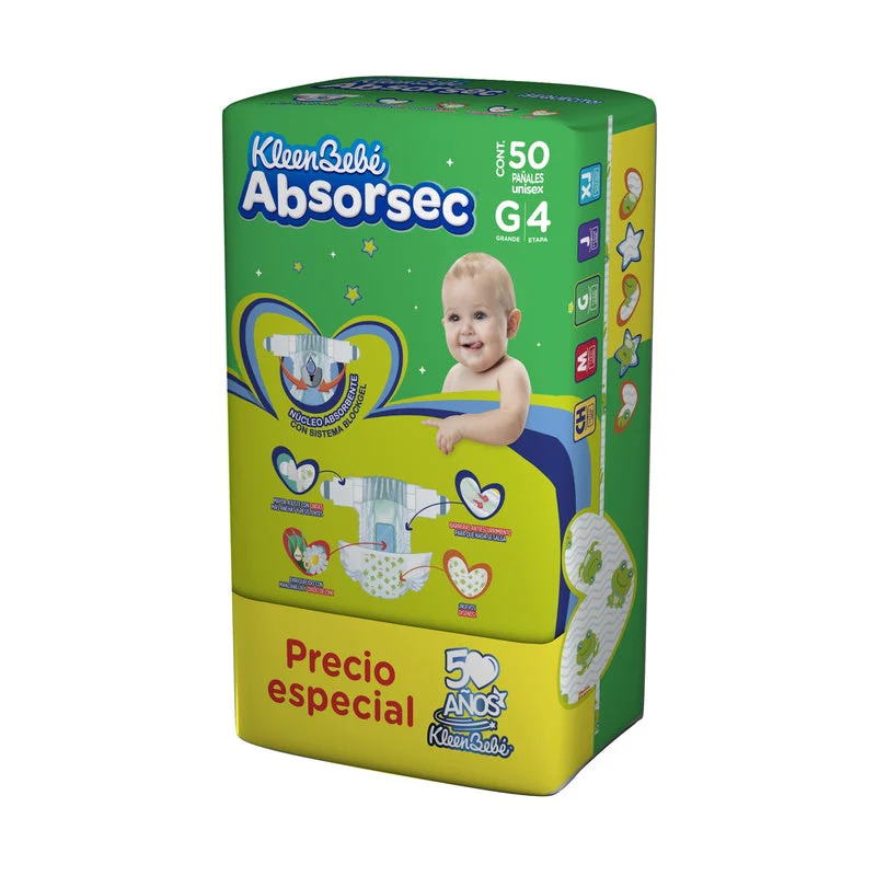 Pañal Absorsec Con 50 Piezas Grande - Image 4
