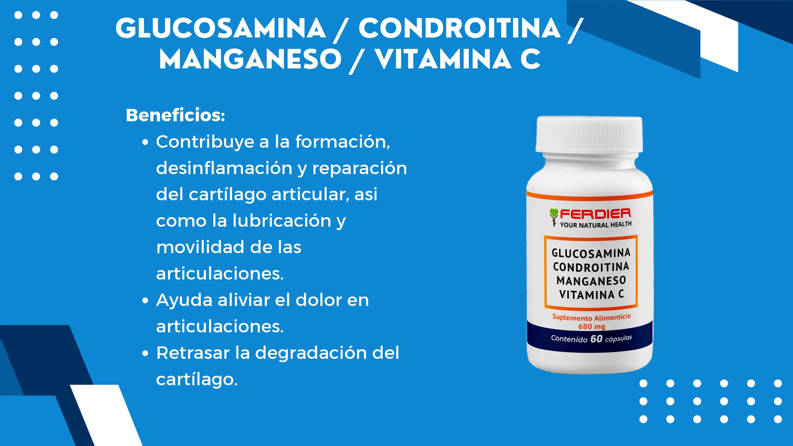 Glucosamina/Condroitina/Manganeso/Vit C Con 60 Capsulas Healthy Boost - Image 2