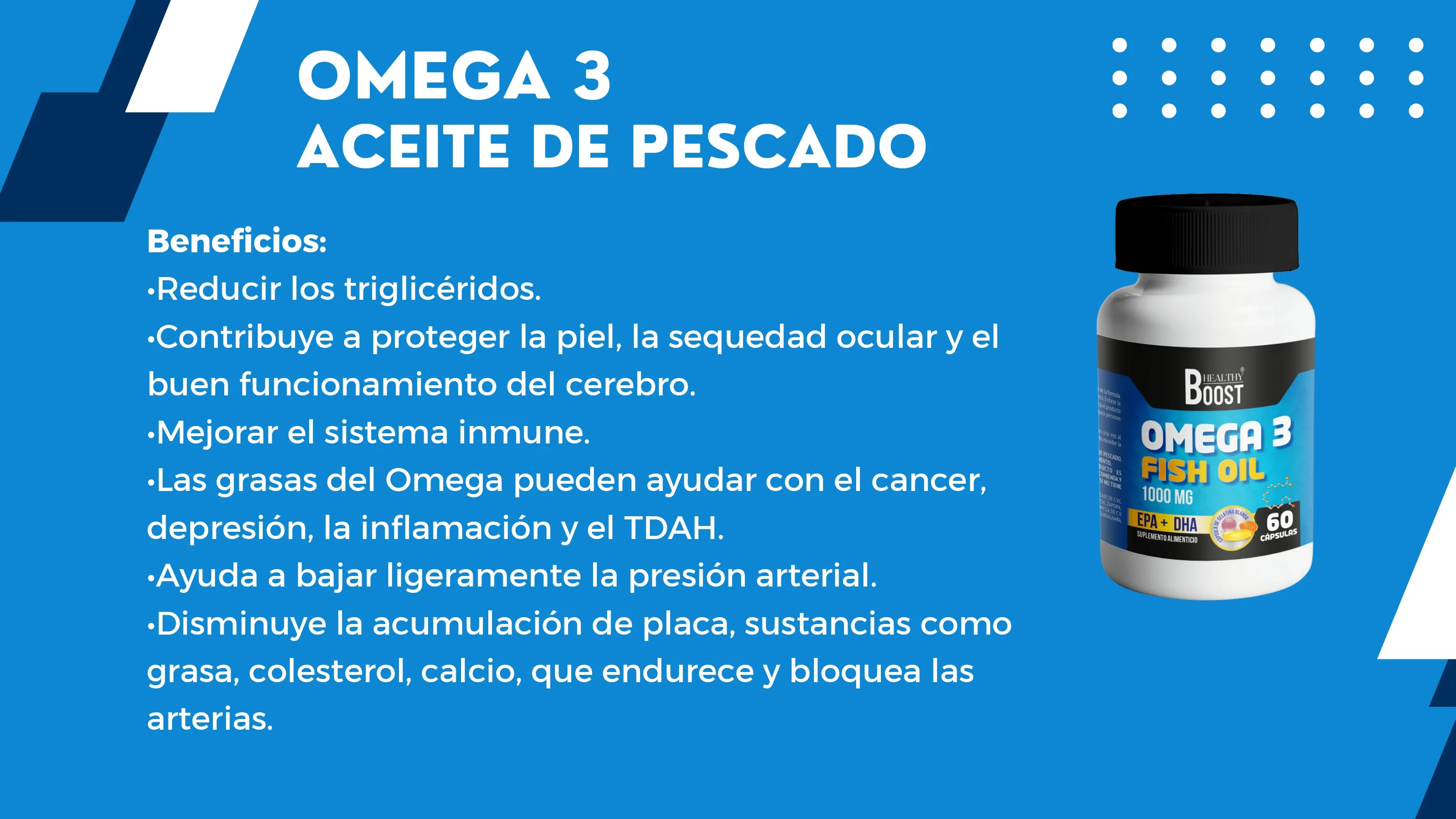 Omega 3 1000 Mg Aceite Pescado Con 60 Capsulas Healthy Boost - Image 2