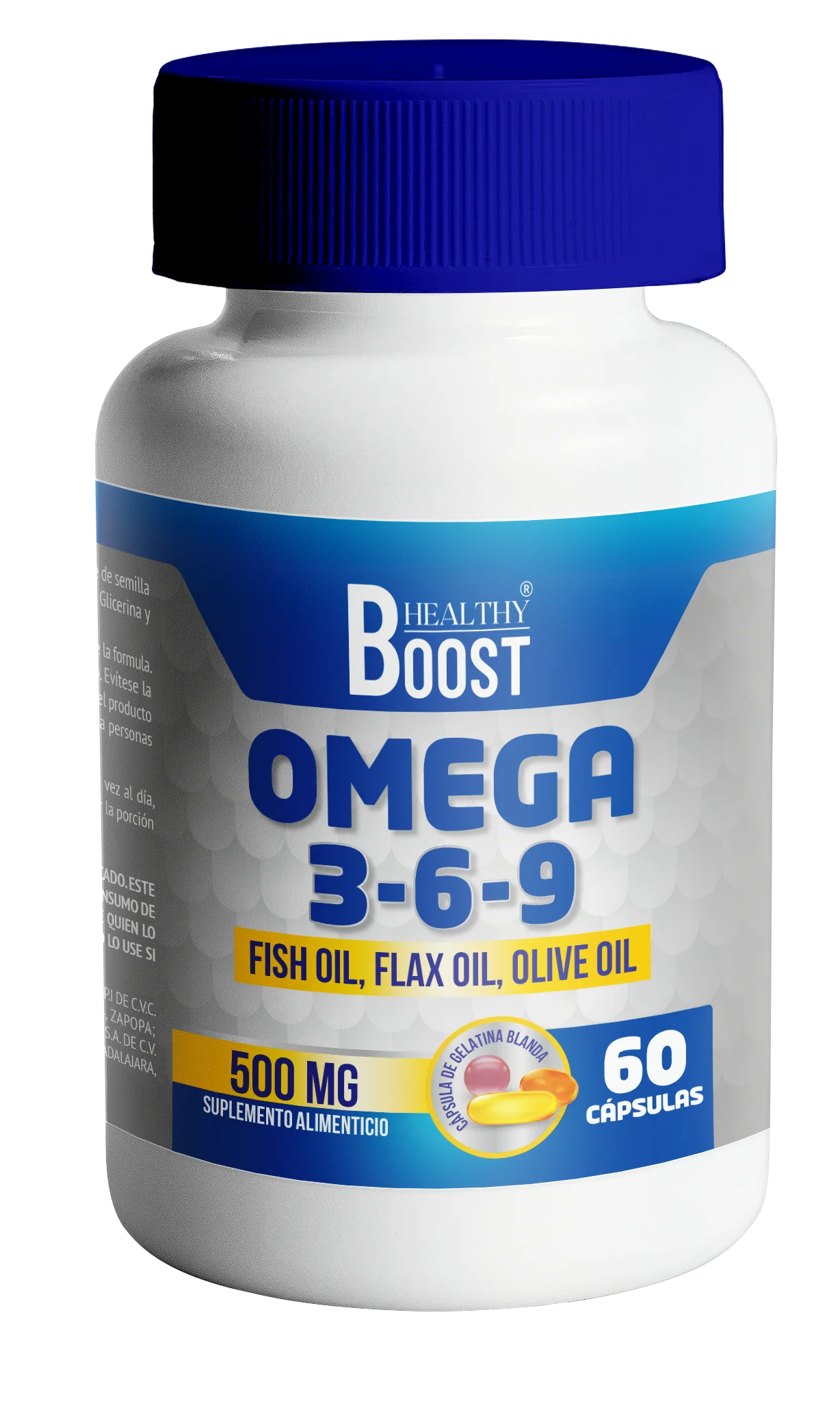 Omega 3 6 9 Pescado Linaza Oliva Con 60 Capsulas Healthy Boost