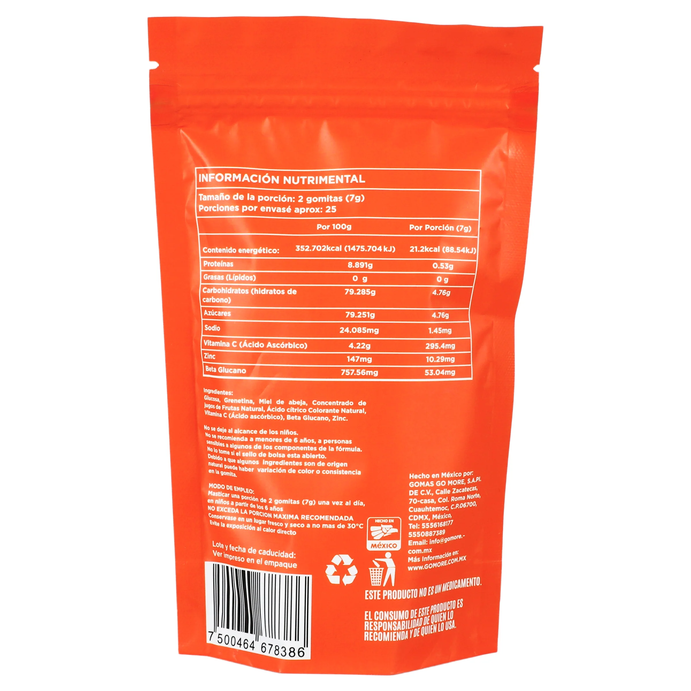 Gomitas Kids Con Vitaminas C, Zinc & Beta Glucano 180 G Suplemento Alimenticio - Image 7