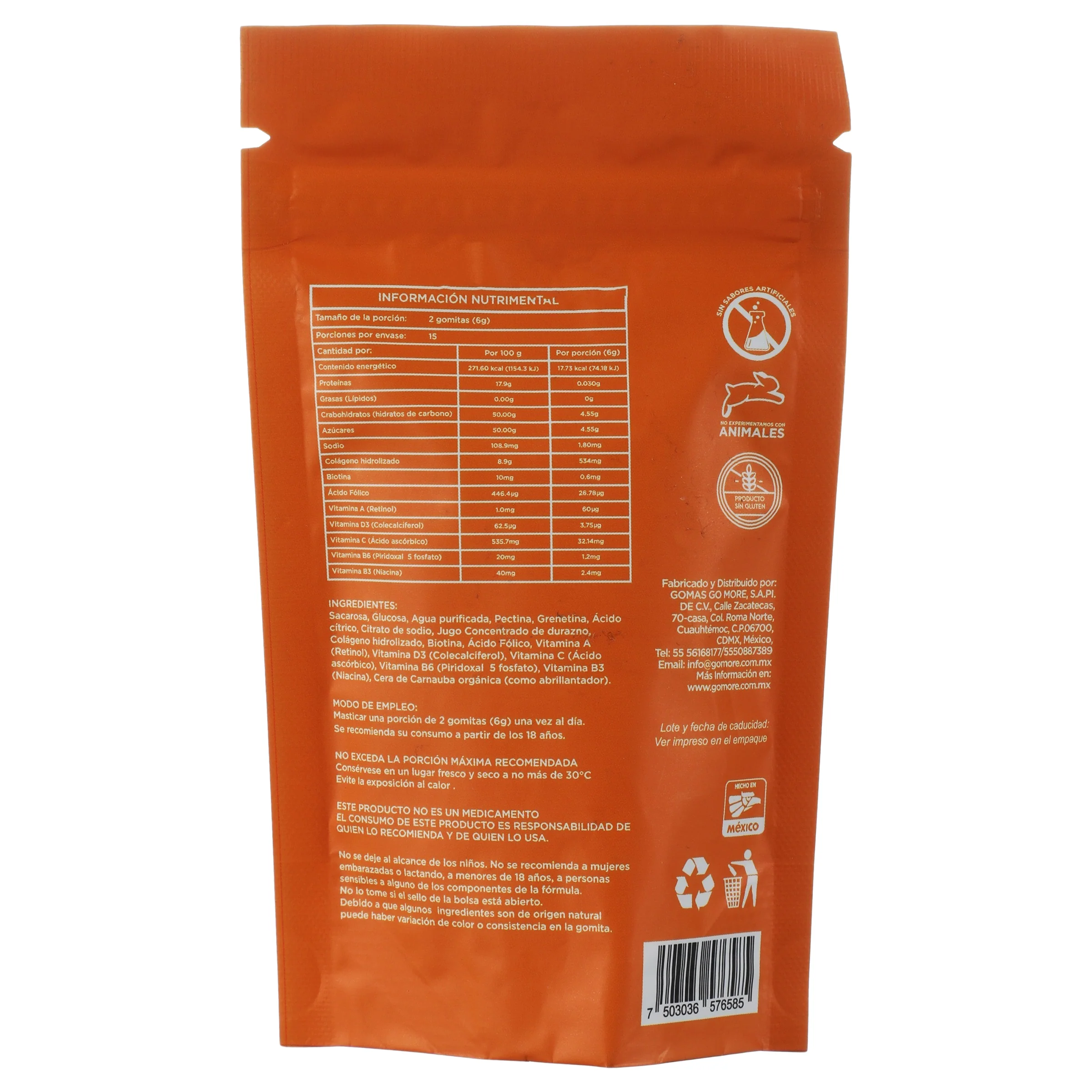Gomore Gomitas Con Colageno 90 G Suplemento Alimenticio - Image 7