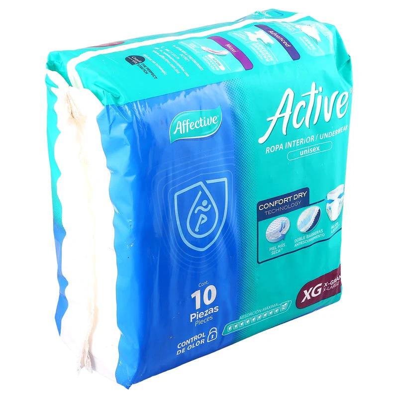 Pañal Affective Active Adulto Unisex Extra Grande Con 10 Piezas - Image 5