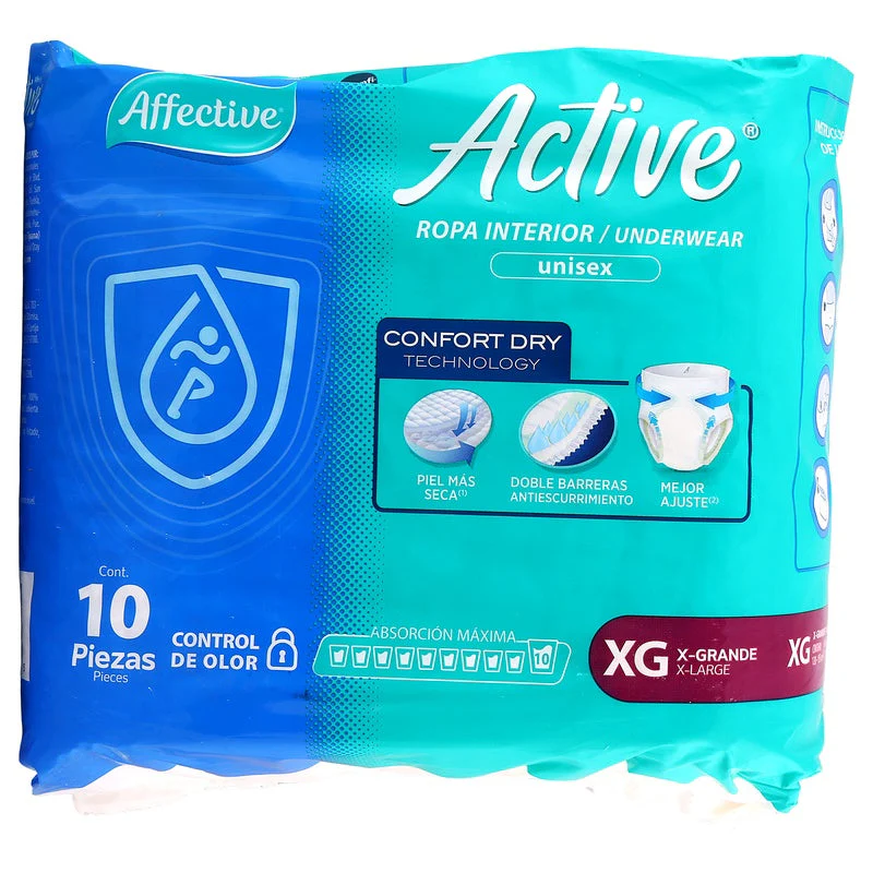 Pañal Affective Active Adulto Unisex Extra Grande Con 10 Piezas - Image 7